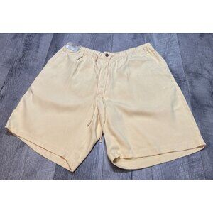 Caribbean Silk Shorts Mens 38 Chino Relaxed Elastic Waist Coastal Resort‎ 9" NEW
